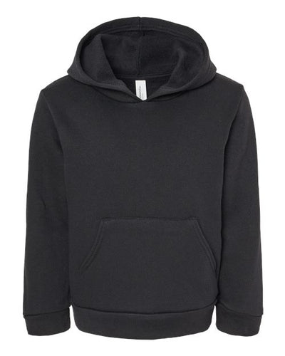 BELLA + CANVAS 3719T Toddler Sponge Fleece Pullover Hoodie Sweatshirt - Black - front
