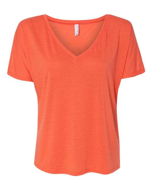 BELLA + CANVAS 8815 Women’s Slouchy V-Neck Tee - Coral - front