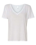 BELLA + CANVAS 8815 Women’s Slouchy V-Neck Tee - White - front