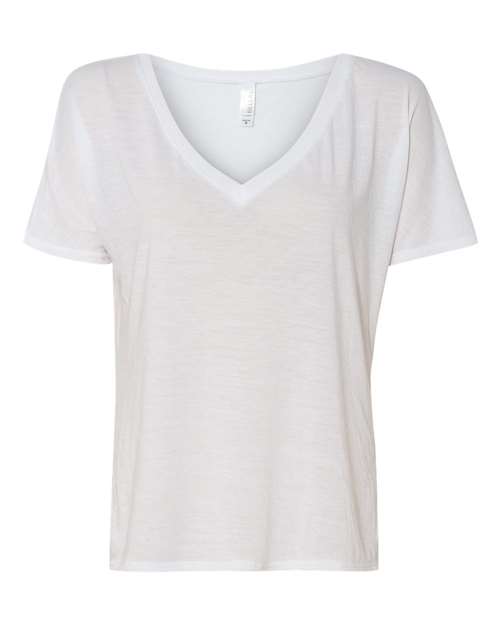 BELLA + CANVAS 8815 Women’s Slouchy V-Neck Tee - White - front