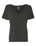 BELLA + CANVAS 8815 Women’s Slouchy V-Neck Tee - Dark Grey Heather - front