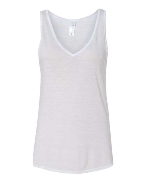 BELLA + CANVAS 8805 Women's Flowy V-Neck Tank - White - front
