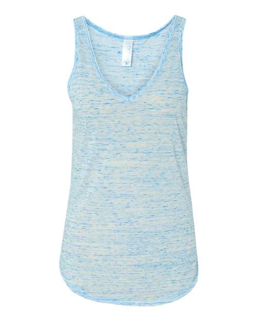 BELLA + CANVAS 8805 Women's Flowy V-Neck Tank - Blue Marble - front