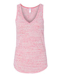 BELLA + CANVAS 8805 Women's Flowy V-Neck Tank - Red Marble - front