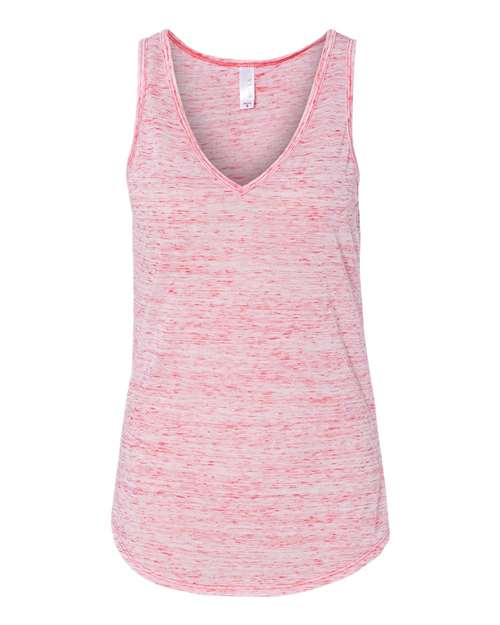 BELLA + CANVAS 8805 Women's Flowy V-Neck Tank - Red Marble - front