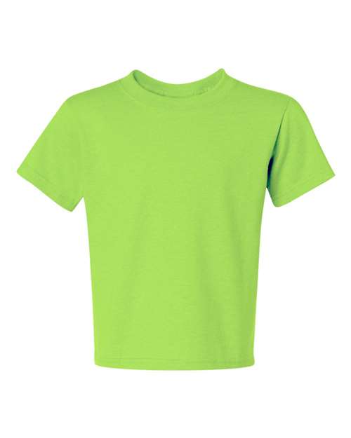 Jerzees 29BR Youth Dri-Power 50/50 T-Shirt - Neon Green - front