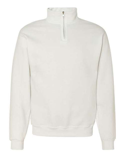 Jerzees 995MR Unisex Nublend Cadet Collar Quarter-Zip Sweatshirt - White - front