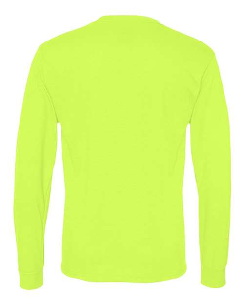 Jerzees 21MLR Unisex Dri-Power Performance Long Sleeve T-Shirt - Safety Green - back