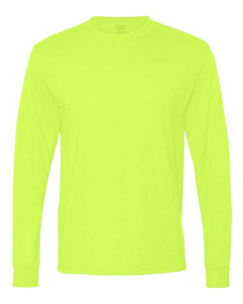 Jerzees 21MLR Unisex Dri-Power Performance Long Sleeve T-Shirt - Safety Green - front