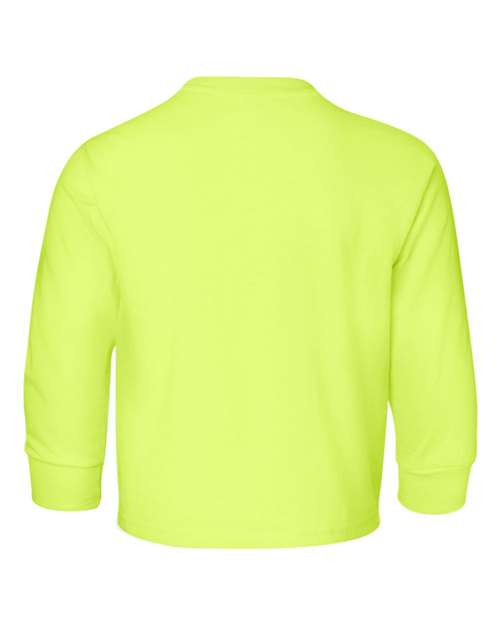 Jerzees 29BLR Youth Dri-Power Long Sleeve 50/50 T-Shirt - Safety Green - back