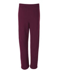 Jerzees 974MPR Unisex NuBlend Open-Bottom Sweatpants with Pockets - Maroon - back