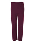 Jerzees 974MPR Unisex NuBlend Open-Bottom Sweatpants with Pockets - Maroon - front