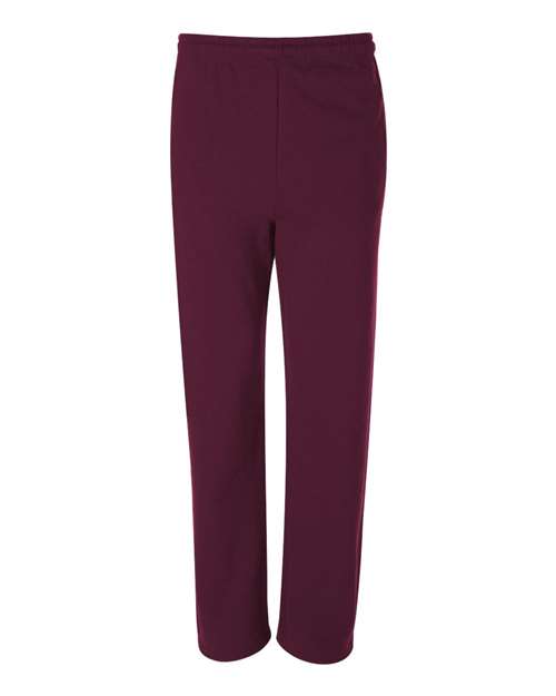 Jerzees 974MPR Unisex NuBlend Open-Bottom Sweatpants with Pockets - Maroon - front