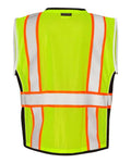 Kishigo 1513-1514 Unisex Premium Black Series Heavy-Duty Vest - Lime - back