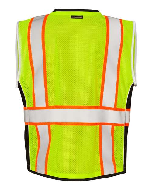 Kishigo 1513-1514 Unisex Premium Black Series Heavy-Duty Vest - Lime - back