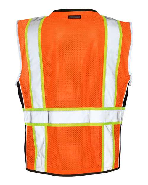 Kishigo 1513-1514 Unisex Premium Black Series Heavy-Duty Vest - Orange - back