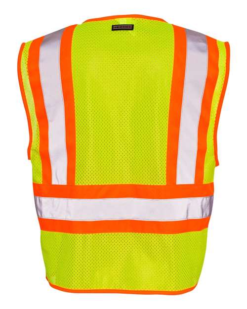 Kishigo 1055-1056 Unisex Ultra-Cool Contrasting Mesh Vest - Lime - back