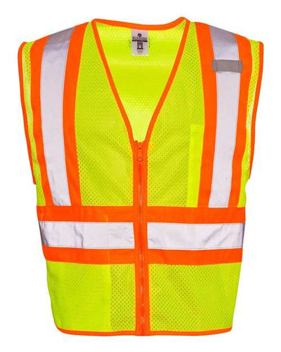 Kishigo 1055-1056 Unisex Ultra-Cool Contrasting Mesh Vest - Lime - front