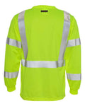 Kishigo 9145-9146 Unisex Long Sleeve Class 3 T-Shirt - Lime - back