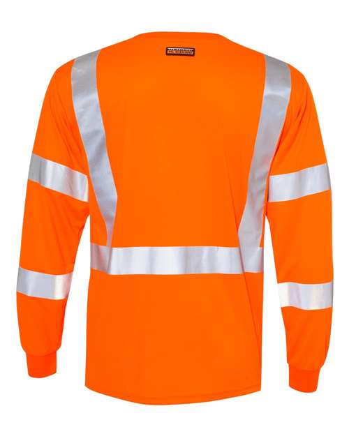 Kishigo 9145-9146 Unisex Long Sleeve Class 3 T-Shirt - Orange - back