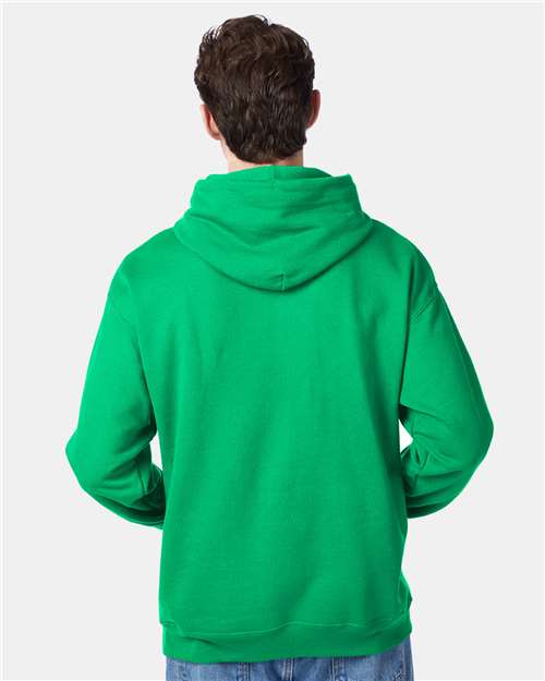 Hanes P170 EcoSmart Hooded Sweatshirt - Kelly Green - model back