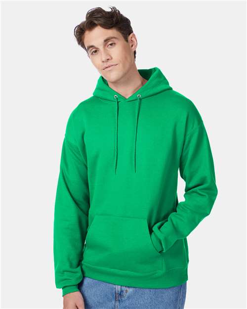 Hanes P170 EcoSmart Hooded Sweatshirt - Kelly Green - model front