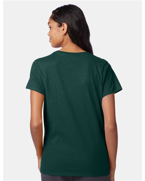 Hanes SL04 Women's Perfect-T T-Shirt - Deep Forest - model back