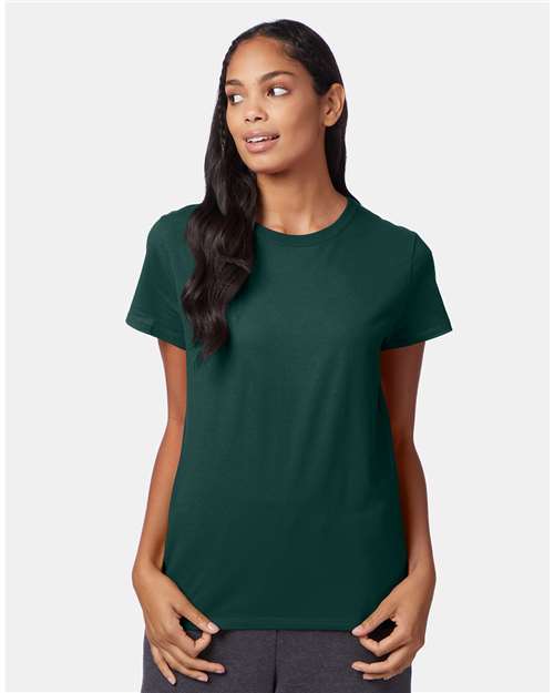 Hanes SL04 Women's Perfect-T T-Shirt - Deep Forest - model front