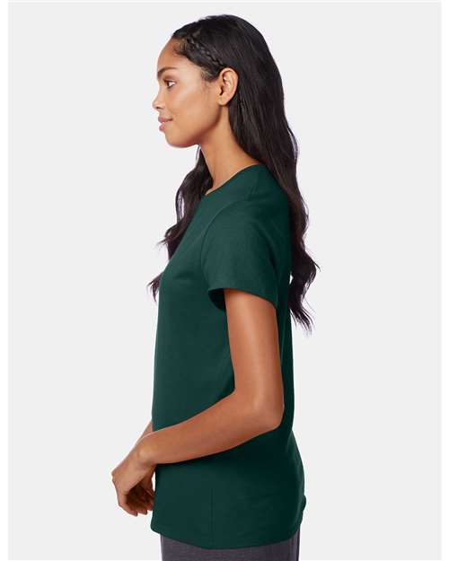 Hanes SL04 Women's Perfect-T T-Shirt - Deep Forest - model side
