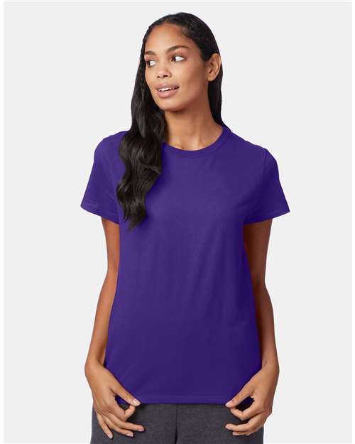 Hanes SL04 Women's Perfect-T T-Shirt - Purple - model front