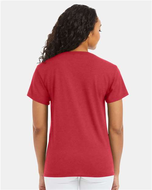 Hanes 5170 Unisex EcoSmart T-Shirt - Heather Red - model back