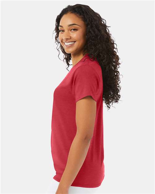 Hanes 5170 Unisex EcoSmart T-Shirt - Heather Red - model side