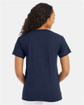 Hanes 5170 Unisex EcoSmart T-Shirt - Heather Navy - model back