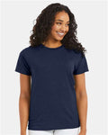 Hanes 5170 Unisex EcoSmart T-Shirt - Heather Navy - model front