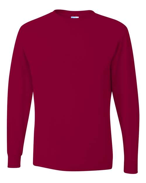 Jerzees 29LSR Unisex Dri-Power Long Sleeve 50/50 T-Shirt - Cardinal - front