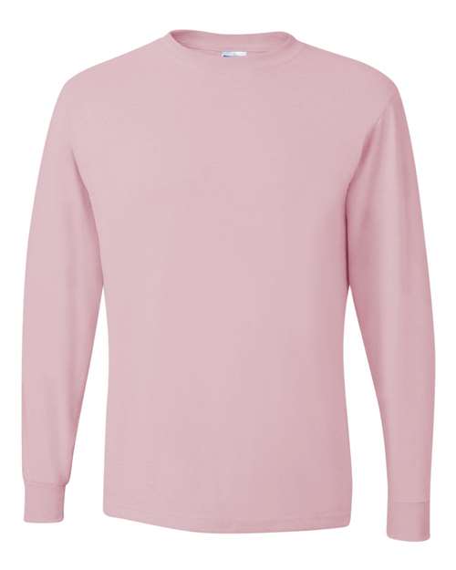 Jerzees 29LSR Unisex Dri-Power Long Sleeve 50/50 T-Shirt - Classic Pink - front