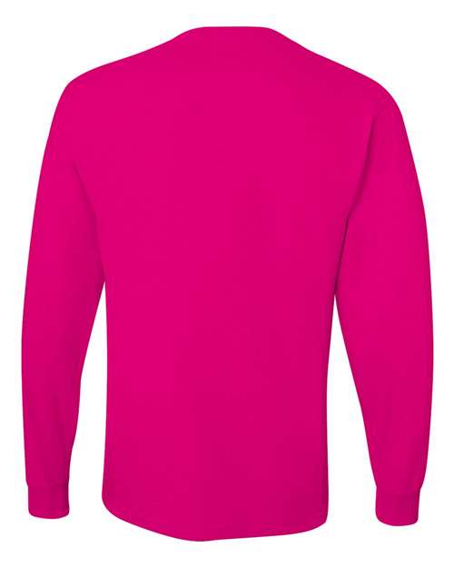 Jerzees 29LSR Unisex Dri-Power Long Sleeve 50/50 T-Shirt - Cyber Pink - back