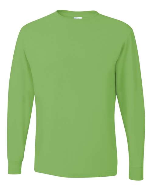Jerzees 29LSR Unisex Dri-Power Long Sleeve 50/50 T-Shirt - Kiwi - front
