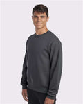 Jerzees 562MR NuBlend Crewneck Sweatshirt - Charcoal Grey - model side