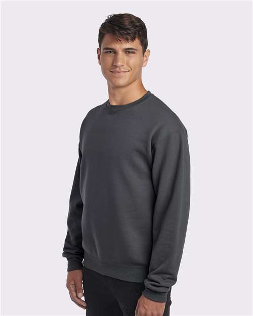 Jerzees 562MR NuBlend Crewneck Sweatshirt - Charcoal Grey - model side