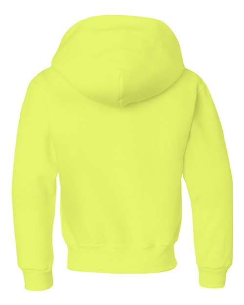 Jerzees 996YR Youth NuBlend Hooded Sweatshirt - Safety Green - back