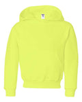 Jerzees 996YR Youth NuBlend Hooded Sweatshirt - Safety Green - front