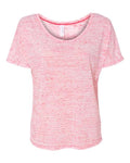 BELLA + CANVAS 8816 Women’s Slouchy Tee - Red Marble - front