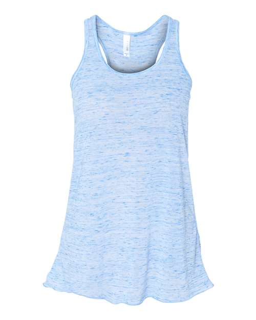 BELLA + CANVAS 8800 Women's Flowy Racerback Tank - Blue Marble - front