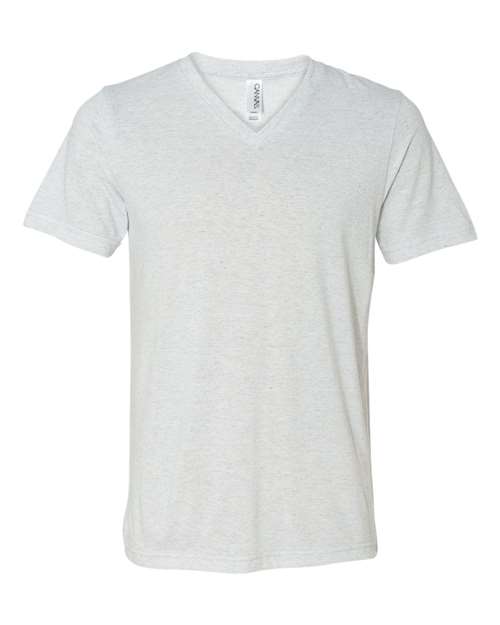 Bella + Canvas 3415 Triblend V-Neck Tee - White Fleck Triblend - front