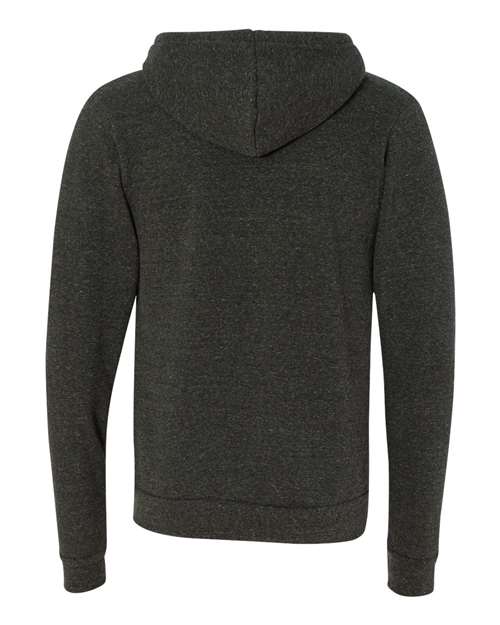 BELLA + CANVAS 3909 Unisex Triblend Sponge Fleece Full-Zip Hoodie Sweatshirt - Charcoal Black Triblend - back