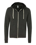 BELLA + CANVAS 3909 Unisex Triblend Sponge Fleece Full-Zip Hoodie Sweatshirt - Charcoal Black Triblend - front