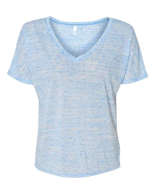 BELLA + CANVAS 8815 Women’s Slouchy V-Neck Tee - Blue Marble - front
