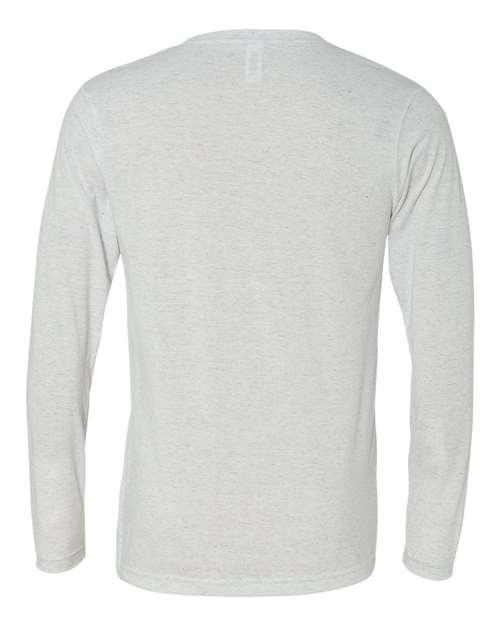BELLA + CANVAS 3425 Unisex Long Sleeve V-Neck Tee - White Fleck Triblend - back