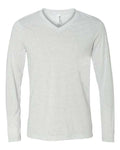 BELLA + CANVAS 3425 Unisex Long Sleeve V-Neck Tee - White Fleck Triblend - front